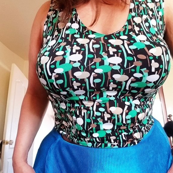 Vintage abstract funky print top - Picture 4 of 7